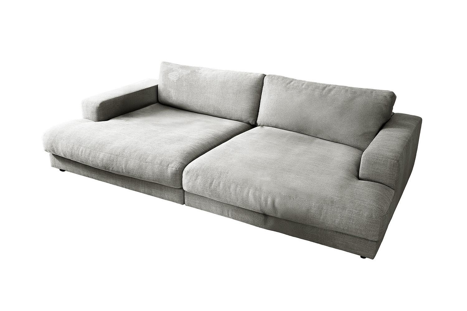 BIG SOFA MADELINE Silber Webstoff - Silberfarben/Schwarz, Kunststoff/Textil (290/85/190cm) - KAWOLA