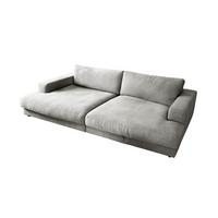 BIG SOFA MADELINE Silber Webstoff - Silberfarben/Schwarz, Kunststoff/Textil (290/85/190cm) - KAWOLA
