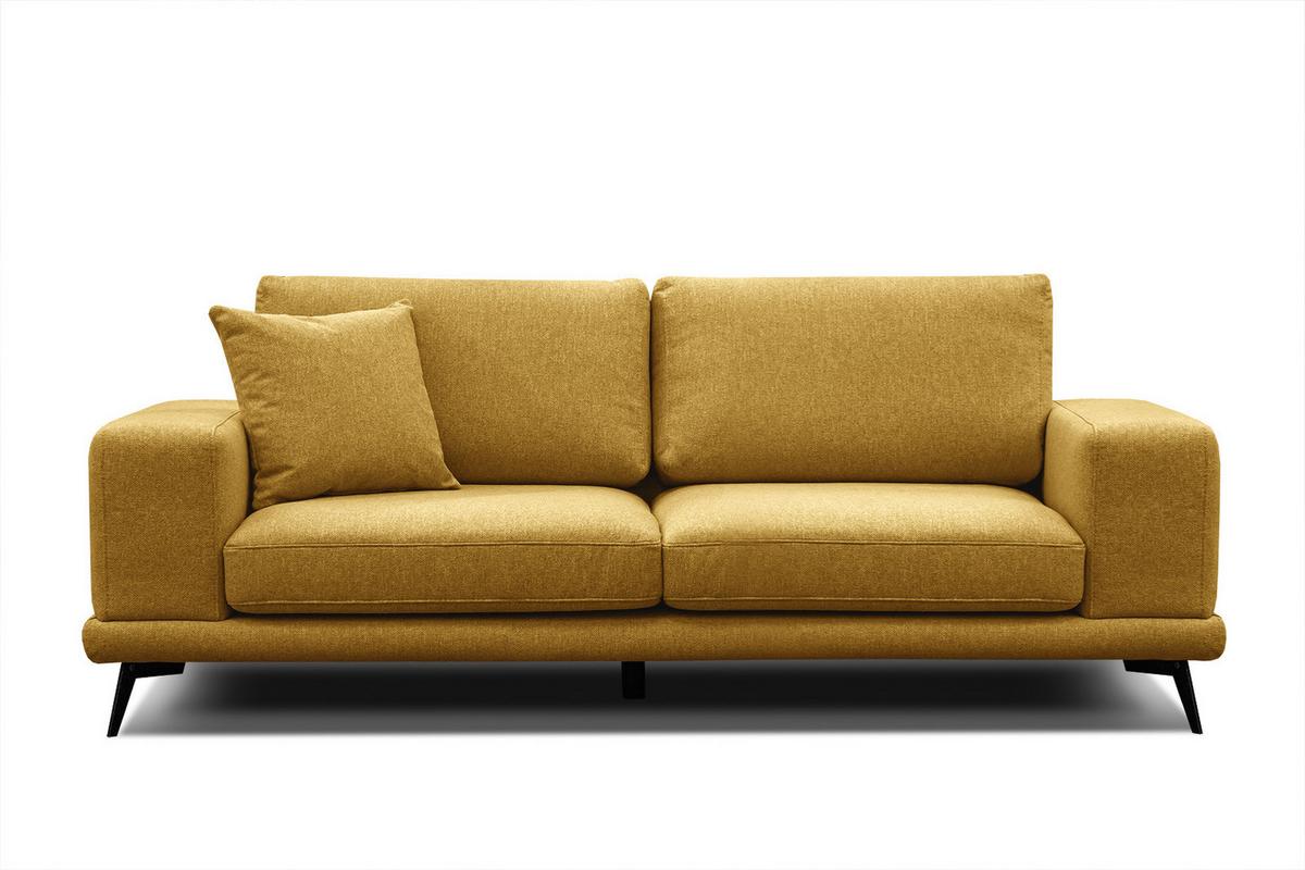 SOFA MEDIOLANE 3-Sitzer, dunkelgelb - Dunkelgelb, Holzwerkstoff/Textil (233/87/96cm) - Wozimo