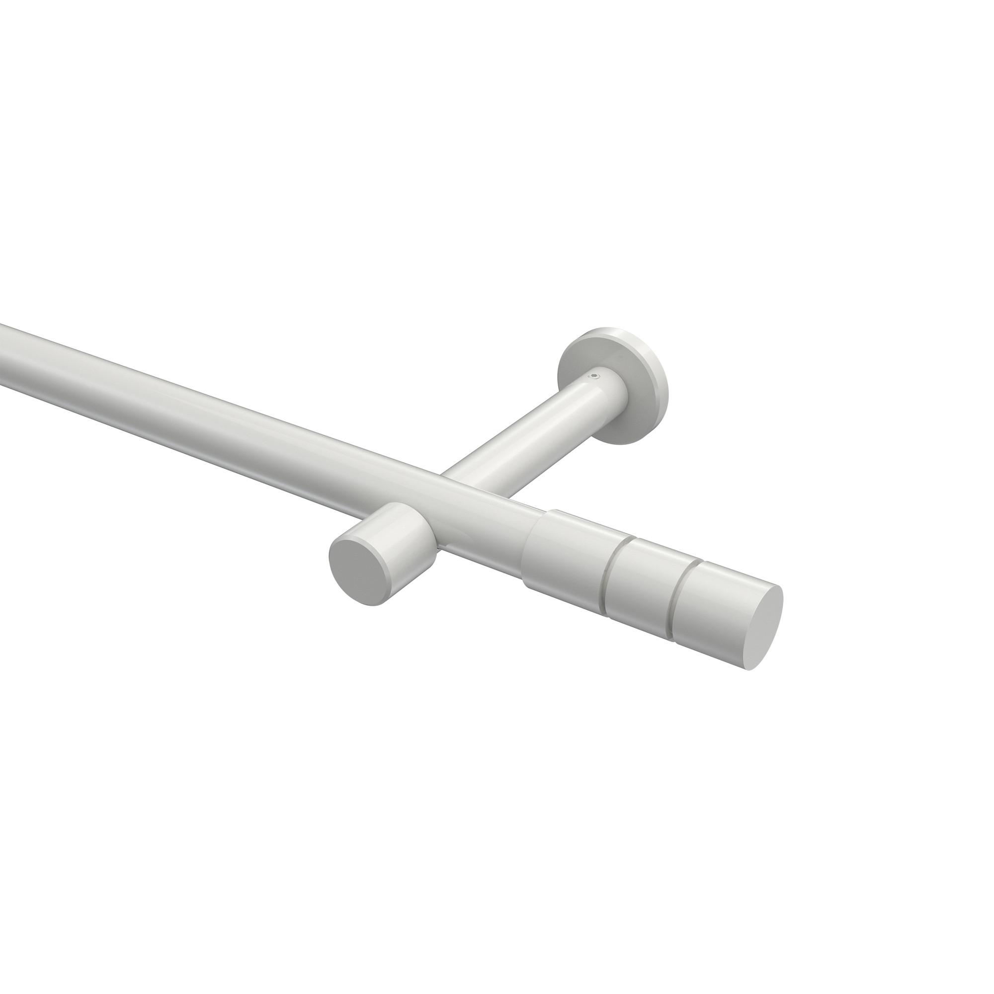 GARDINENSTANGE Prestige Elanto 520 cm (geteilt in 4 x 130 cm), 1-läufig (ohne Ringe), 20 mm Ø Weiß - Weiß, Metall (520cm) - INTERDECO
