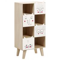 BÜCHERREGAL mit 4 Ebenen 79 cm Hellbraun Rupert - Braun/Weiß, Holzwerkstoff (40/79/25cm) - Beliani