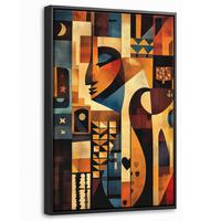 LEINWAND Bilder mit Rahmen - Figuren - Abstrakt - Symbole - 20x30 - Terracotta, Textil (20/30cm) - MuchoWow