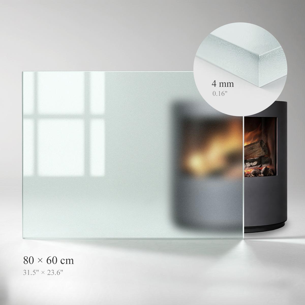 GLASBODENPLATTE für Kaminofen 80x60 cm – Milchglas Optik - Transparent, Glas (80/60/0.4cm) - TULUP
