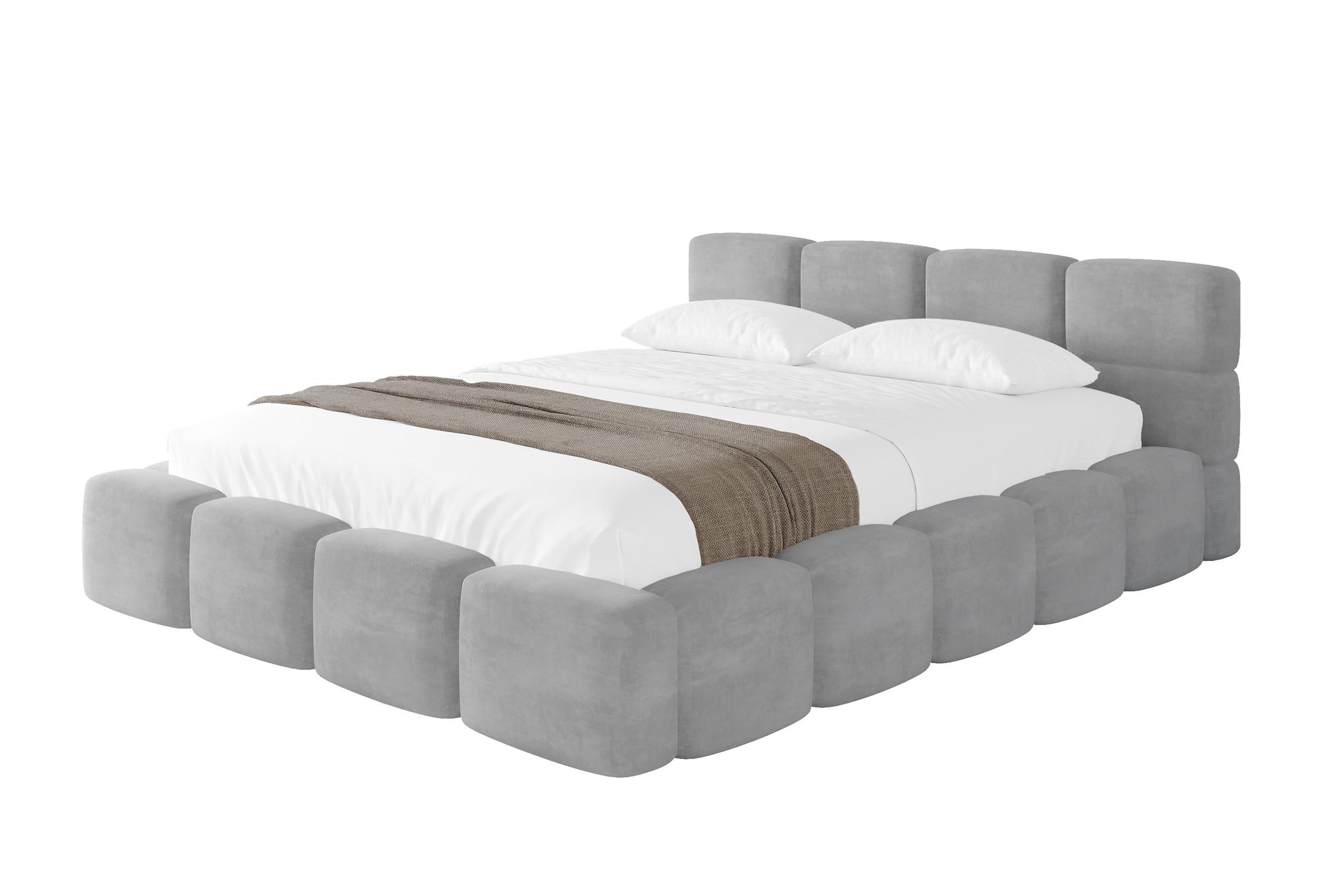 POLSTERBETT mit Bettkasten und Lattenrost, Bett mit Matratze H3/H4, Kopfteil, Boxbett, Doppelbett mit Stauraum - NATA-v1 200x200 Grau - Anthrazit, Holzwerkstoff/Textil (200/200cm) - ALTDECOR