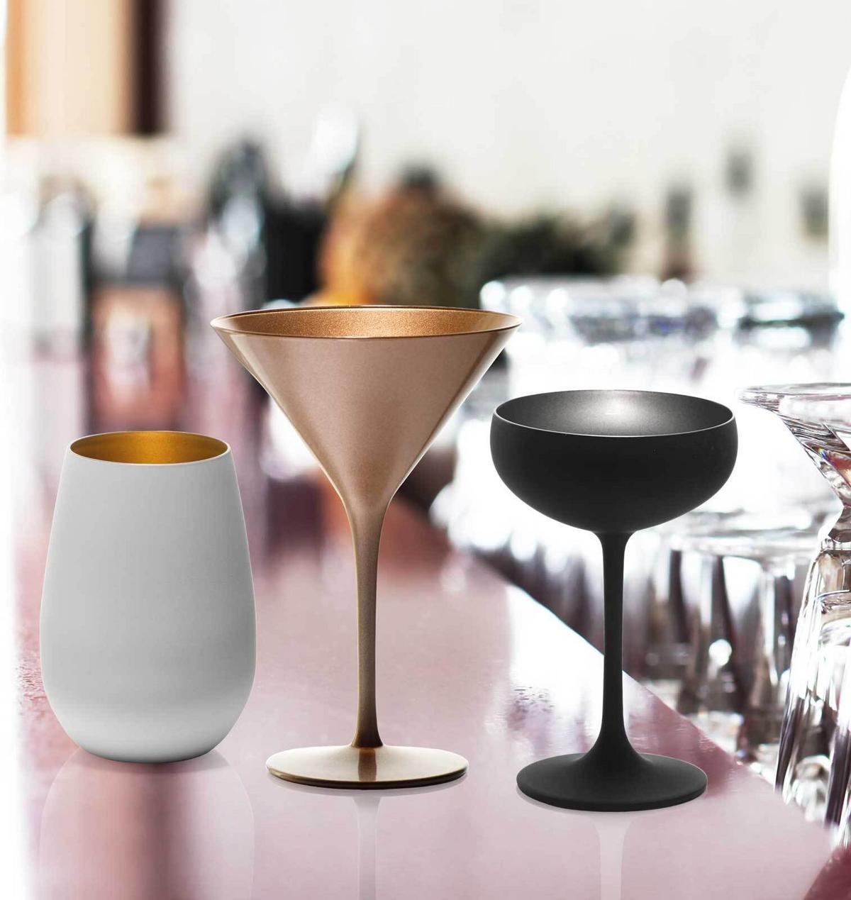 COCKTAILSCHALEN Elements Weiß-Gold 240 ml 6er Set - Goldfarben/Weiß, Glas (0.24L) - Stölzle Lausitz