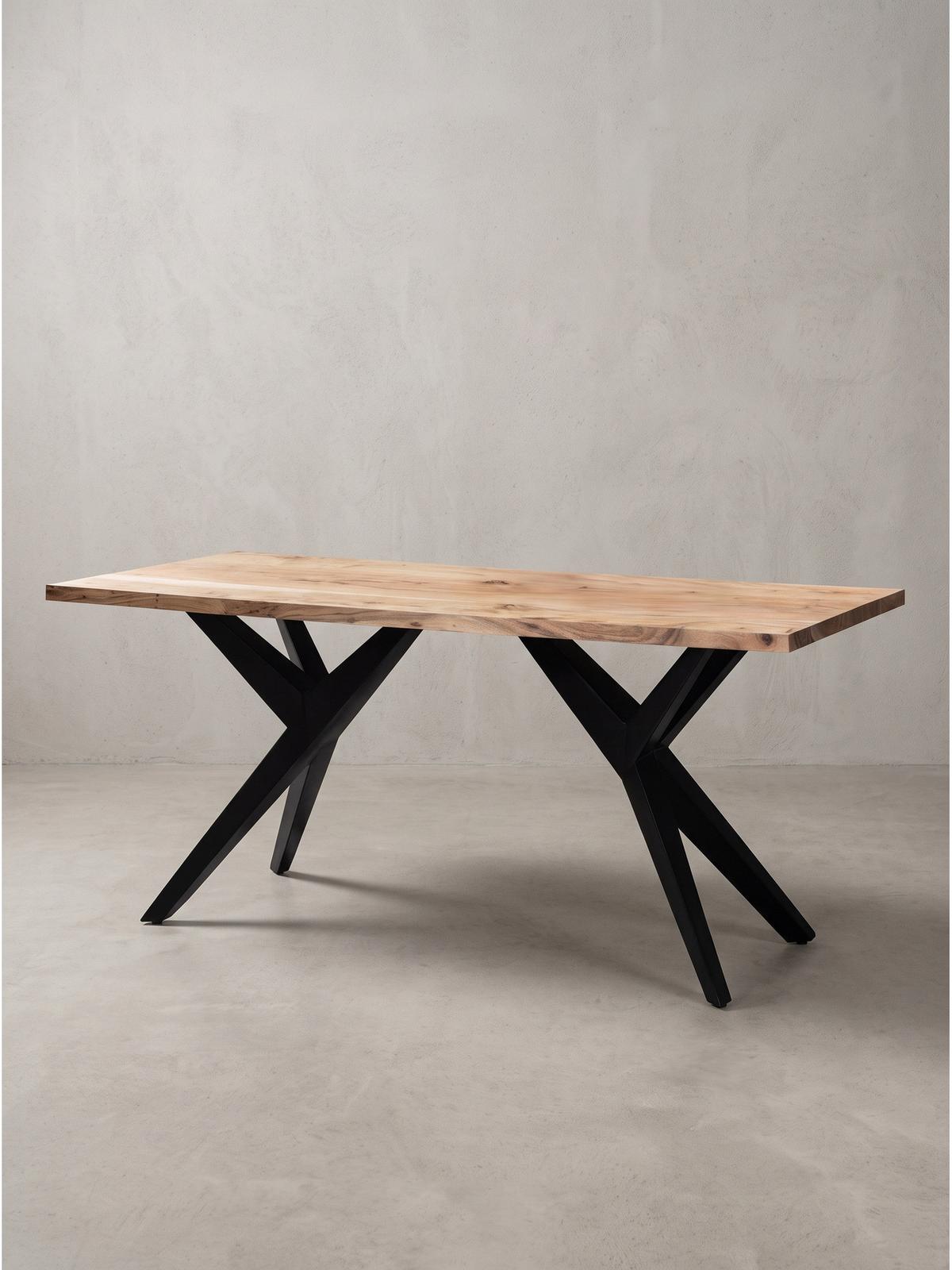 SCHREIBTISCH BLAVET, Akazie Massivholz, Akazie-Schwarz, 160 x 80 x 76 cm - Schwarz/Akaziefarben, Holz/Metall (80/160/76cm) - KADIMA DESIGN