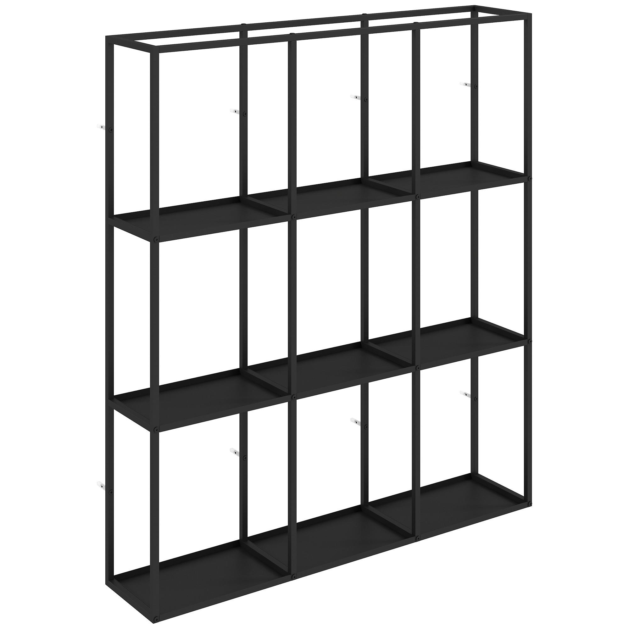WANDREGAL 88/18/100 cm Metall Schwarz - Schwarz, Metall (18/100/87.5cm) - HOMCOM