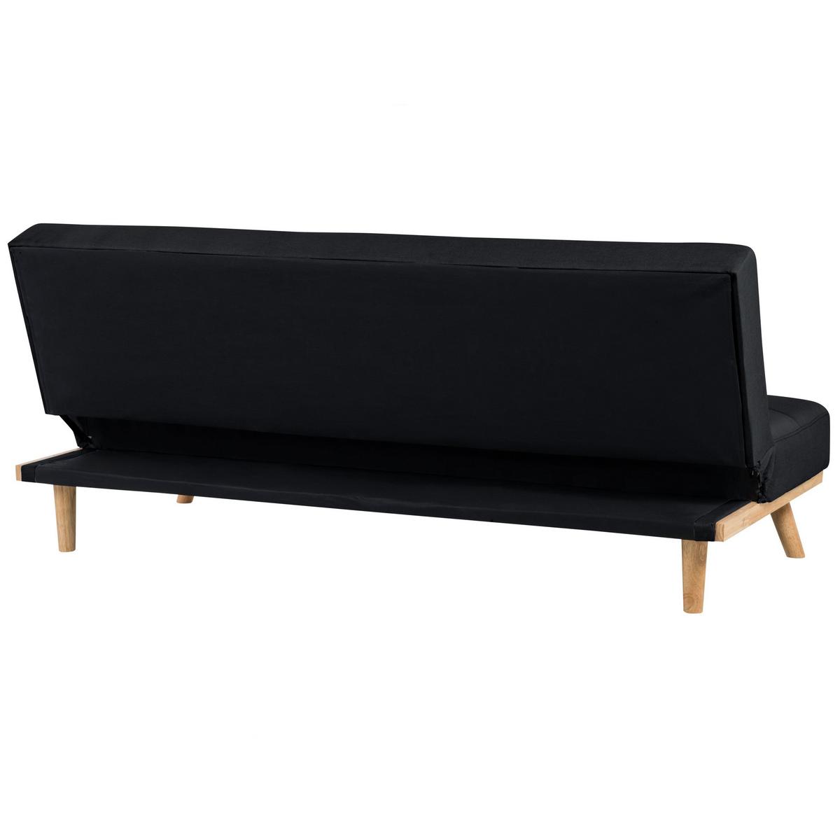 3-SITZER-SCHLAFSOFA Polyester Schwarz Froya - Schwarz, Textil (183/80/80cm) - Beliani