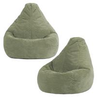 SITZSACK für Kinder Sessel aus Cord 2-tlg. - Salbeigrün, Textil (69/59/65cm) - icon