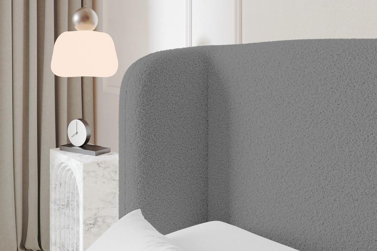 POLSTERBETT mit Bettkasten und Lattenrost, Bett mit Matratze H3/H4 - ESTI 160x200 Grau - Schieferfarben, Holzwerkstoff/Textil (160/200cm) - ALTDECOR