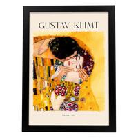 POSTER Der Kuss A3 Schwarzer Rahmen - Schwarz, Papier (29.7/5/42cm) - Nacnic
