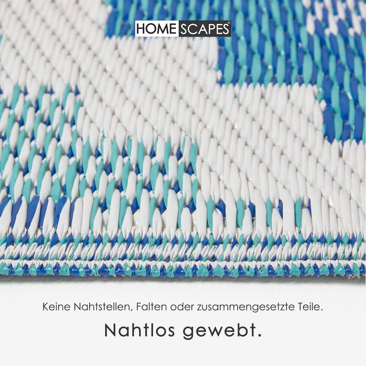 OUTDOORTEPPICH Mia, geometrisch gemustert 180/270 cm - Blau, Kunststoff (180/270cm) - Homescapes