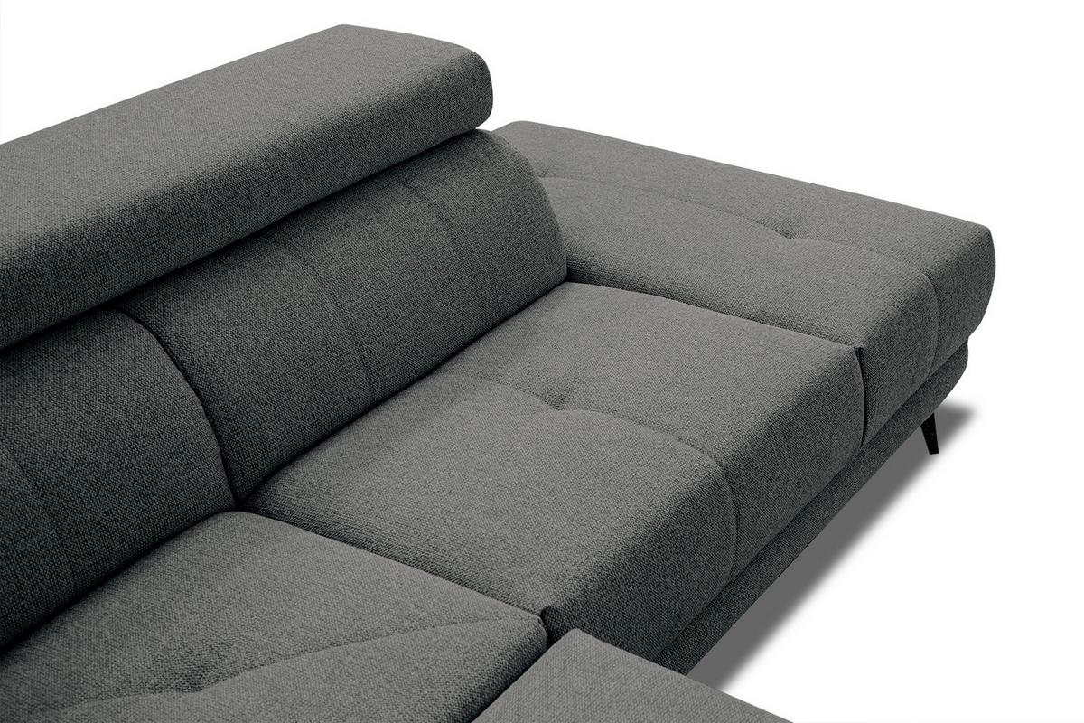 ECKSOFA MORELLO 5-Sitzer, dunkelgrau - Dunkelgrau/Schwarz, Holzwerkstoff/Textil (287/228cm) - Wozimo