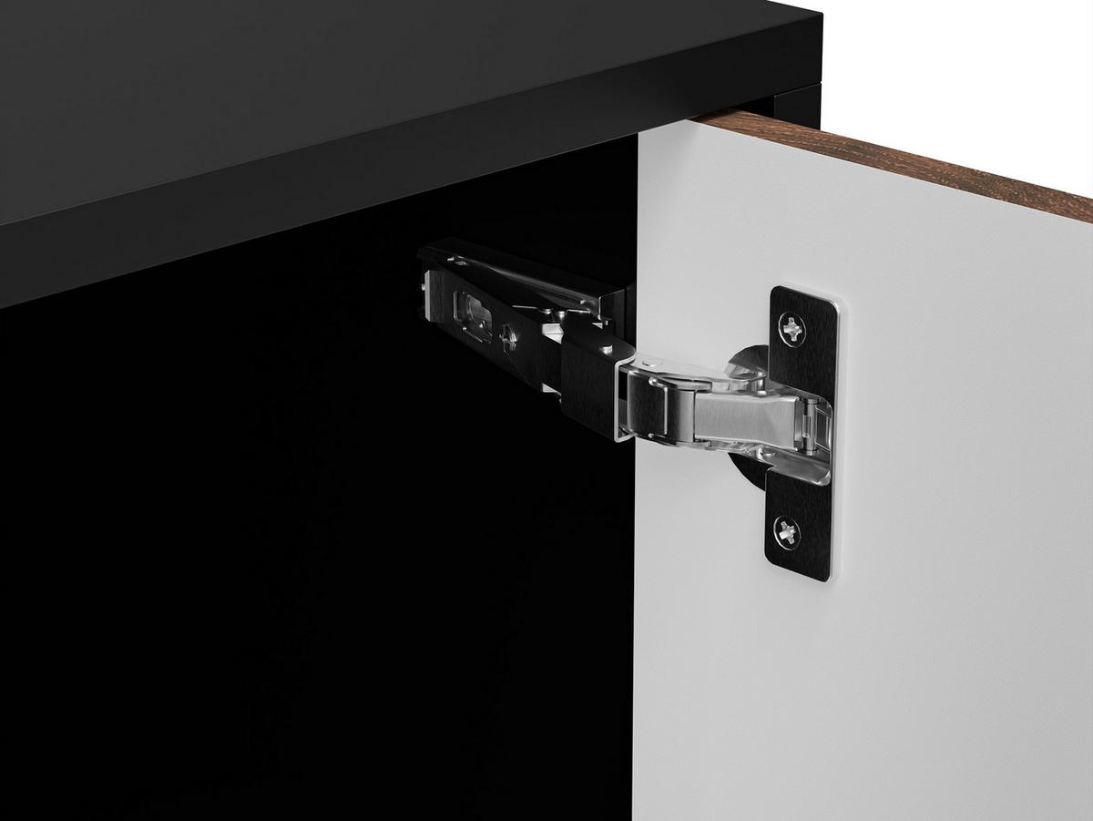 NACHTTISCHE-SET Cortina - Schwarz/Braun, Holzwerkstoff/Metall (45/51/40cm) - MIRJAN24