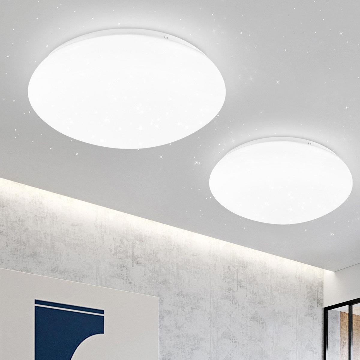 LED-2 DECKENLEUCHTE brot 6500K - Kaltlicht 17/17/7 cm - Weiß, Metall (17/17/7cm) - Nettlife