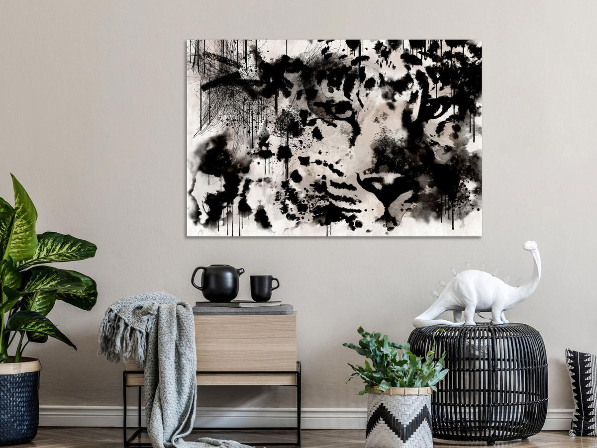 KUNSTDRUCK Schwarz-Weiß 120/80 cm - Schwarz, Textil (120/80cm) - KUNSTLOFT