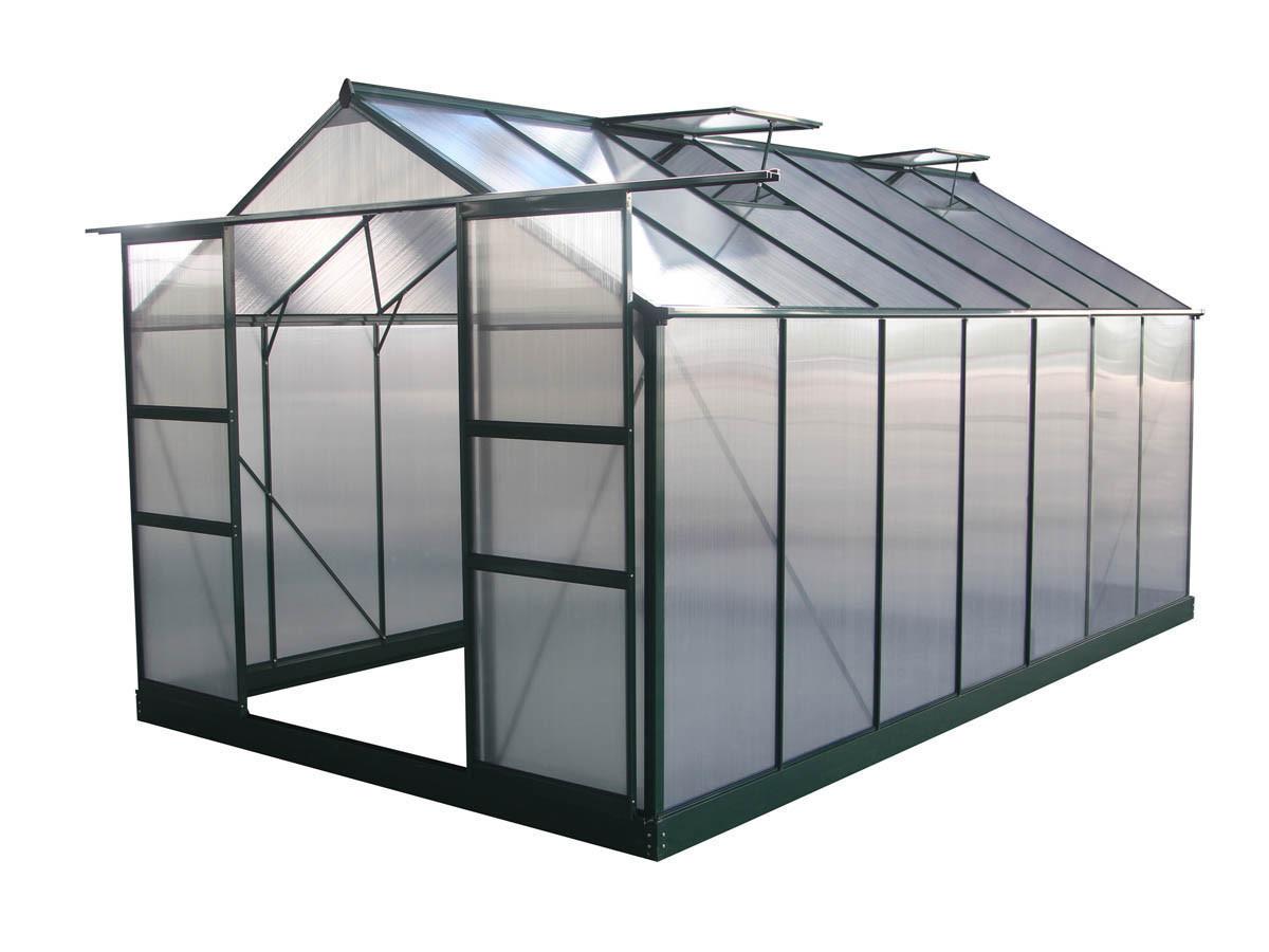 GEWÄCHSHAUS POLYCARBONAT dahlia Grün - Grün, Metall (309/430cm) - Habitat Garten