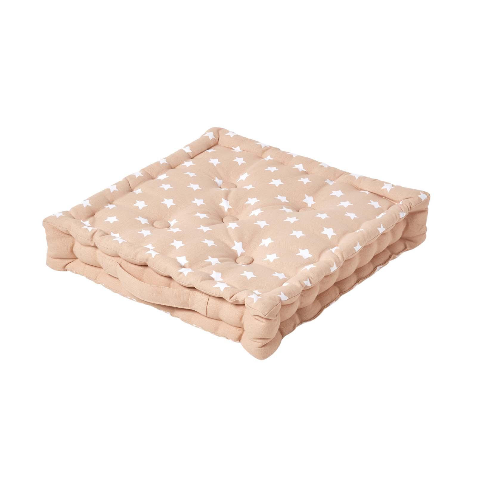 SITZKISSEN Sterne beige 40/40/8 cm - Beige, Textil (40/40/8cm) - Homescapes
