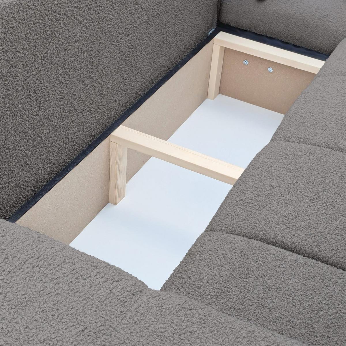 ECKSOFA Anabel Max Mit Schlaffunktion - Dunkelgrau, Holzwerkstoff/Textil (145/278cm) - Fun Möbel