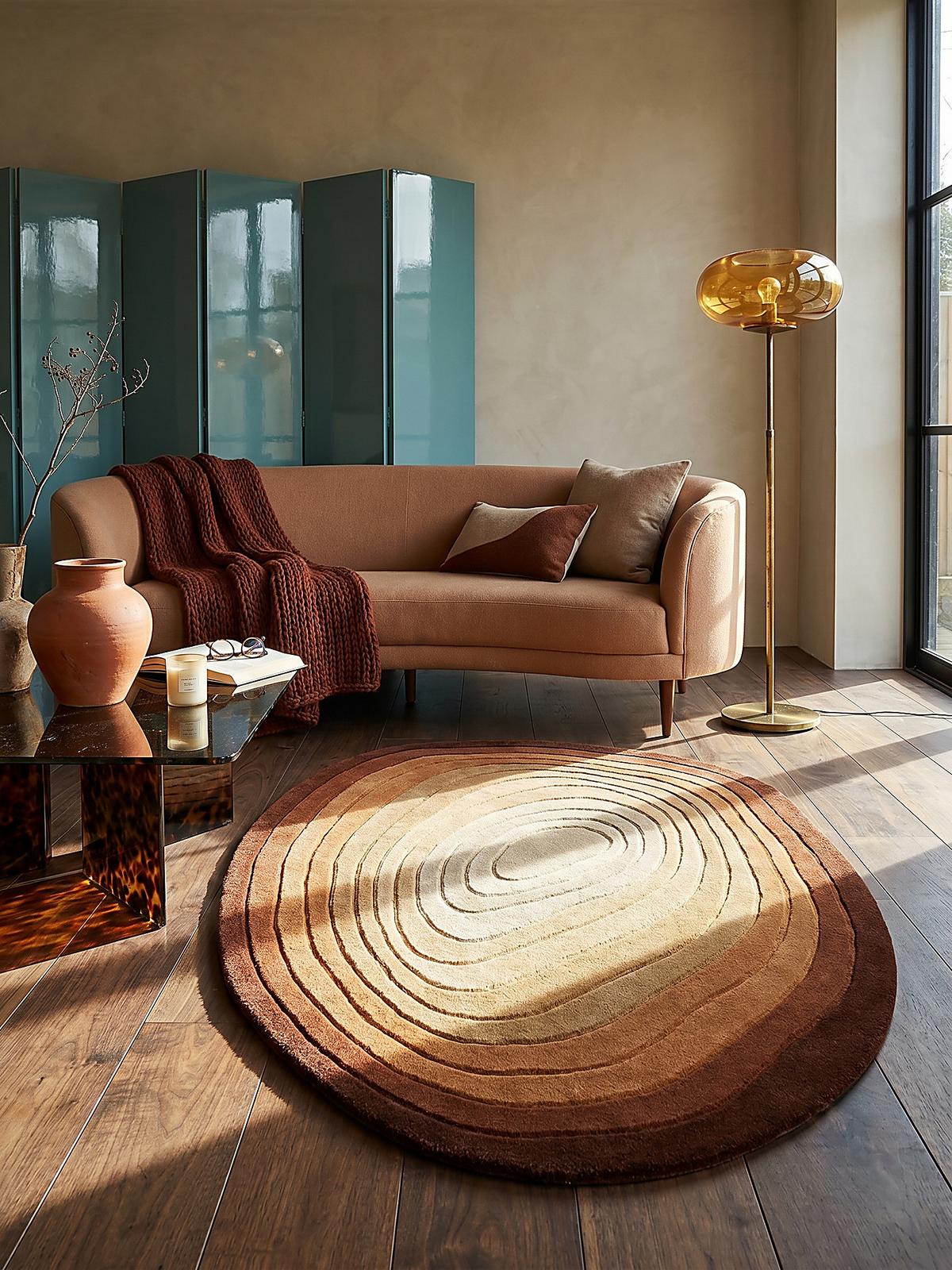 WOLLTEPPICH PARRET, mit Farbverlauf, Terrakotta, 200 x 290 cm - Orange, Textil (290/200cm) - KADIMA DESIGN