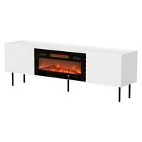 TV-LOWBOARD Lucca 180 2D mit Elektrische Kamin - Schwarz/Weiß, Holz/Holzwerkstoff (181/59/40cm) - MIRJAN24
