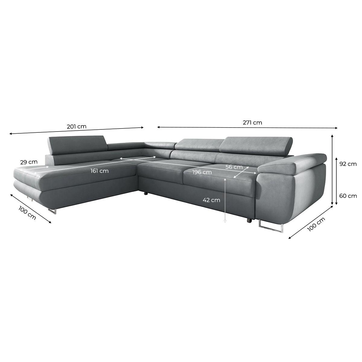 ECKSOFA Lyam 4 Sitzplätze Hellgrau - Grau, Textil (271/201cm) - Petits-meubles