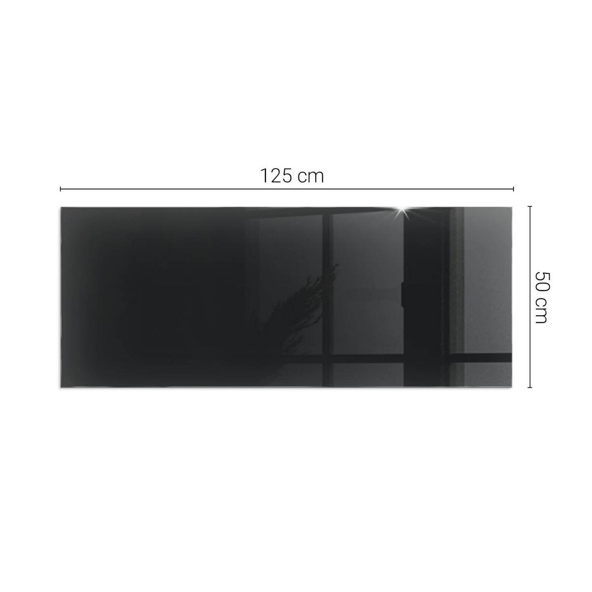 GLASPLATTE für Kamin 125x50 cm - Schwarz, Glas (125/50/0.4cm) - TULUP