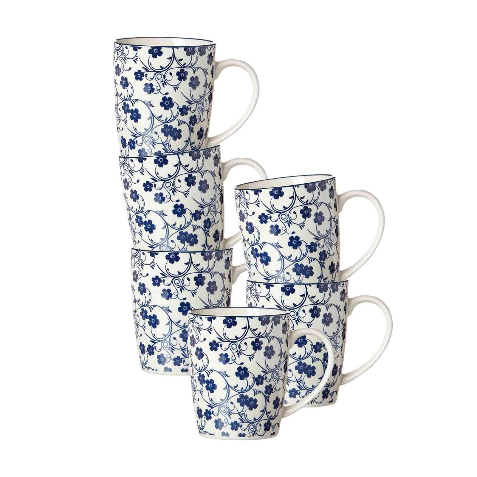 HENKELBECHER Royal Sakura blau-weiß 350 ml 6er Set - Blau/Weiß, Keramik (0.35L) - Ritzenhoff Breker