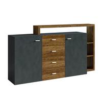 SIDEBOARD Ilyes Grau und Holz - Grau, Holzwerkstoff (180/98/37cm) - Petits-meubles