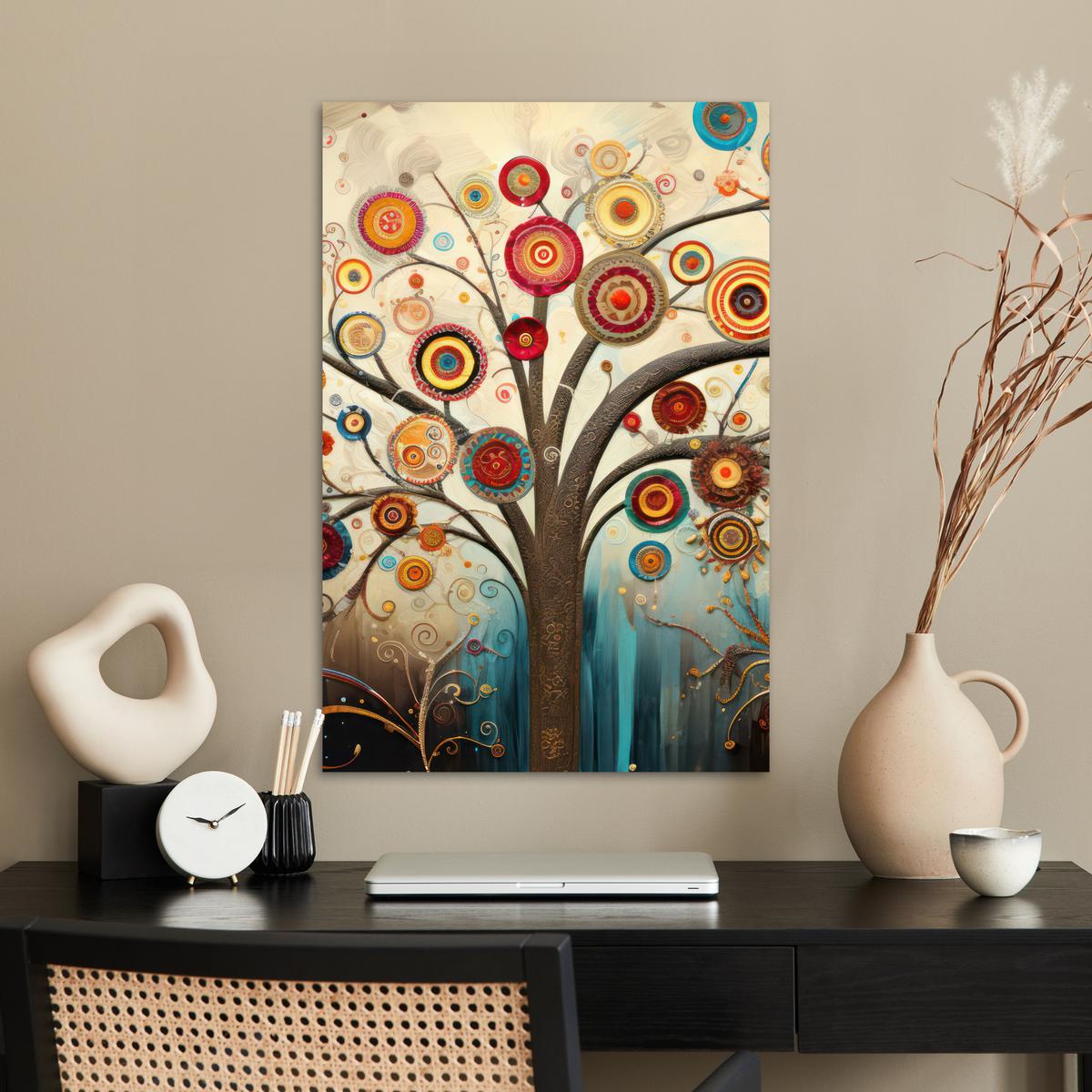 POSTER Baum - Baum des Lebens - Farbe Wanddeko 40x60 cm - Braun, Papier (40/60/0.1cm) - MuchoWow