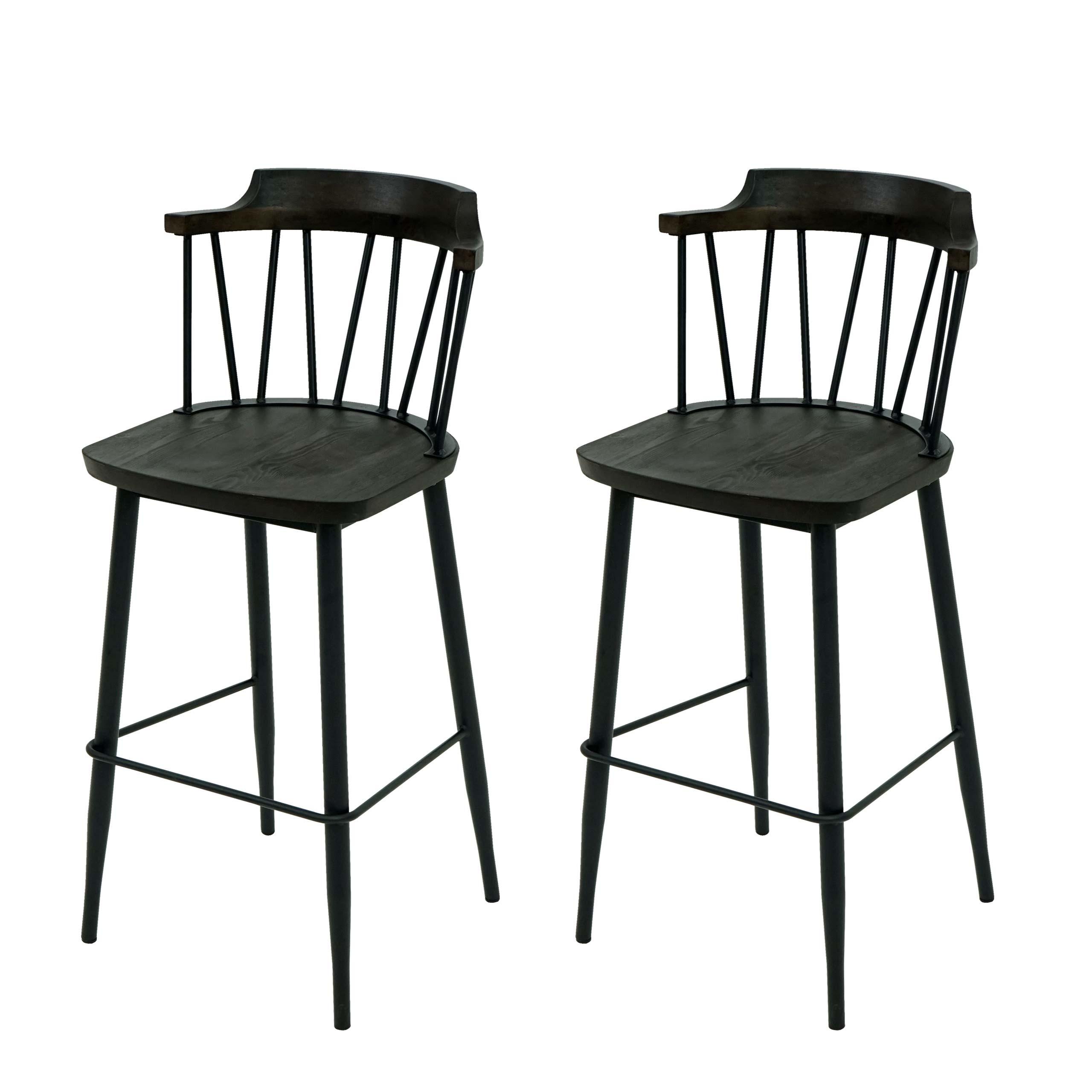 BARHOCKER G69B Schwarz 2er-Set - Schwarz, Holz (43/103/44cm) - MCW
