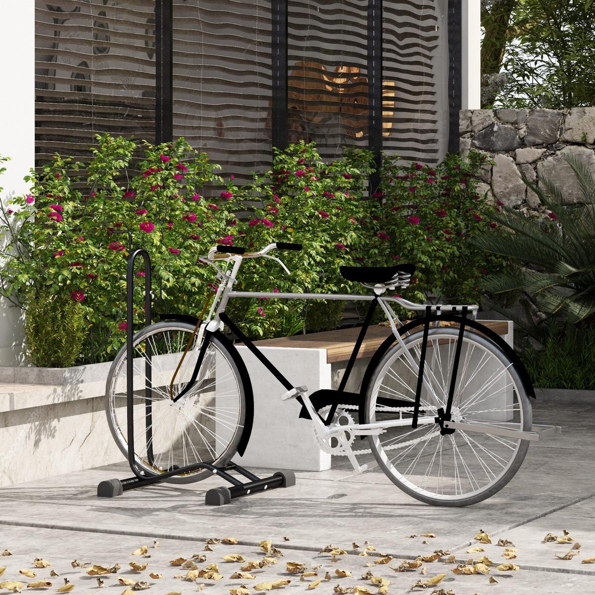 FAHRRADSTÄNDER vertikal und horizontaler Radständer für 700c Fahrräder - Schwarz, Metall (41/121/41cm) - SPORTNOW