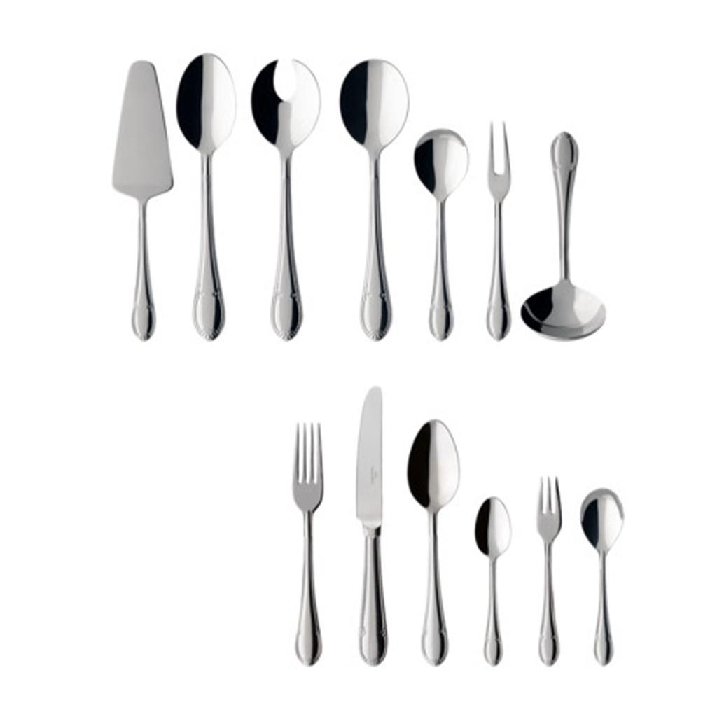 TAFELBESTECK Mademoiselle silber 68-tlg. - Silberfarben, Metall - Villeroy & Boch