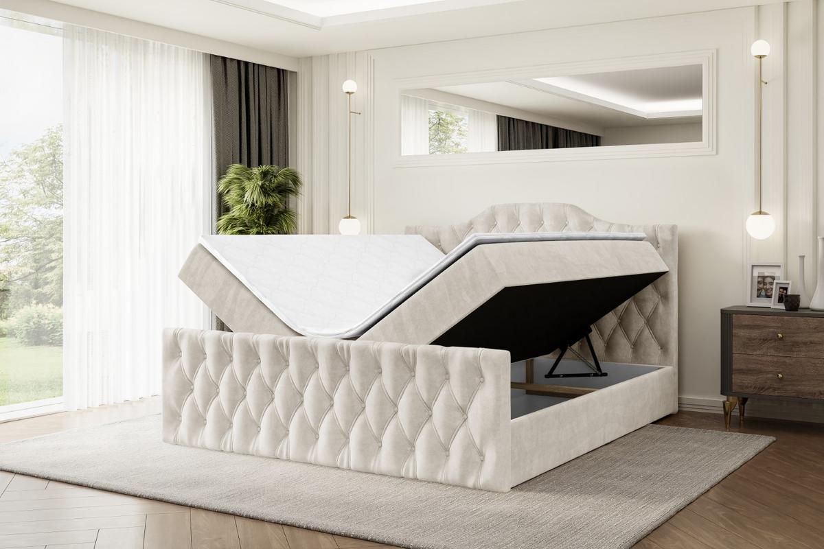 BOXBETT VILA-1-Z - 160x200 cm - H3 - Ecru - Ecru, Holzwerkstoff (160/200cm) - ALTDECOR