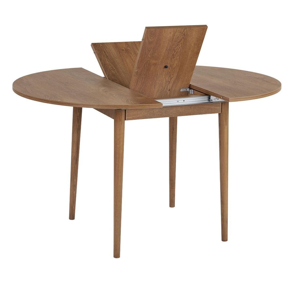 ESSTISCH ausziehbarer von 100 bis 131 cm mit runder Tischplatte 100/100/75 cm - Eichefarben, Holzwerkstoff (111/100/75cm) - Calicosy