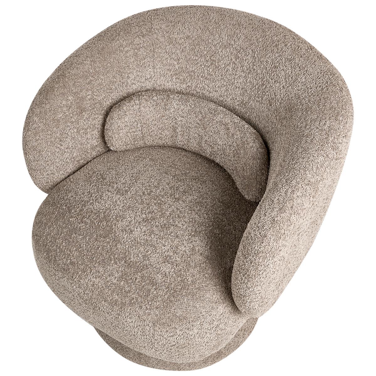 DREHSESSEL Bouclé Beige Lieksa - Beige, Textil (77/77/64cm) - Beliani