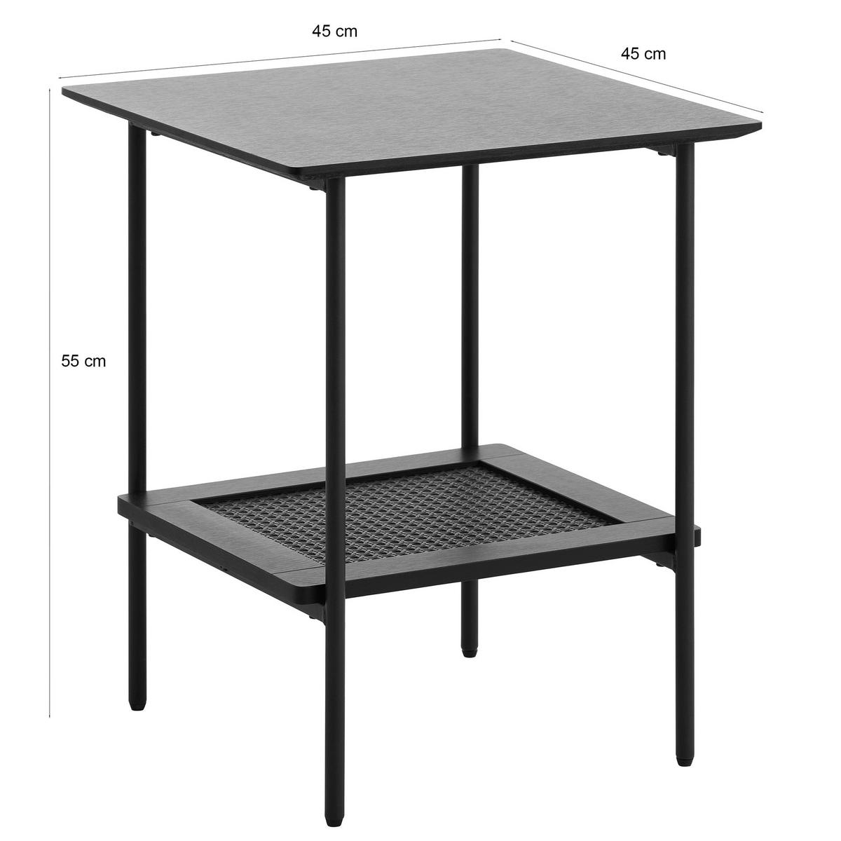 BEISTELLTISCH Mogest 45x45 cm - Dunkelbraun, Holzwerkstoff/Metall (45/45/55cm) - Selsey