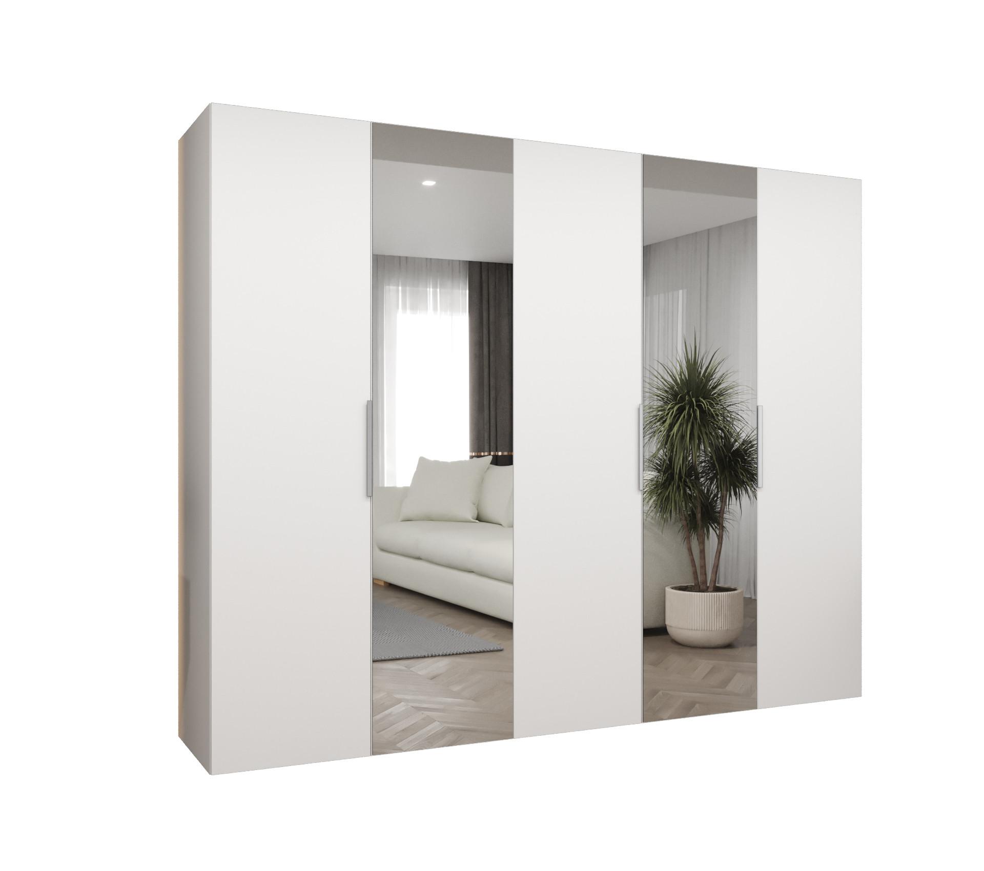 DREHTÜRENSCHRANK 202/250/52 5-türig - Kaschmir/Schwarz, Holz (250/202/52cm) - MÖBEL KRYSPOL