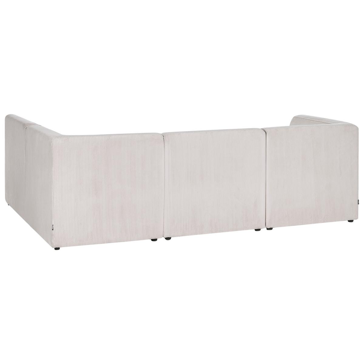 ECKSOFA Modul 4-Sitzer linksseitig Beige Cord Lemvig - Beige, Textil (250/166cm) - Beliani