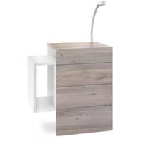 NACHTTISCH Queens Front in Eiche Nordic - Silbereichenfarben, Holzwerkstoff (60/63/36cm) - Vladon