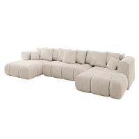WOHNLANDSCHAFT CLOUD-U-v1 405x185x90 Beige Cord - Beige, Holzwerkstoff/Kunststoff (405/90/185cm) - ALTDECOR