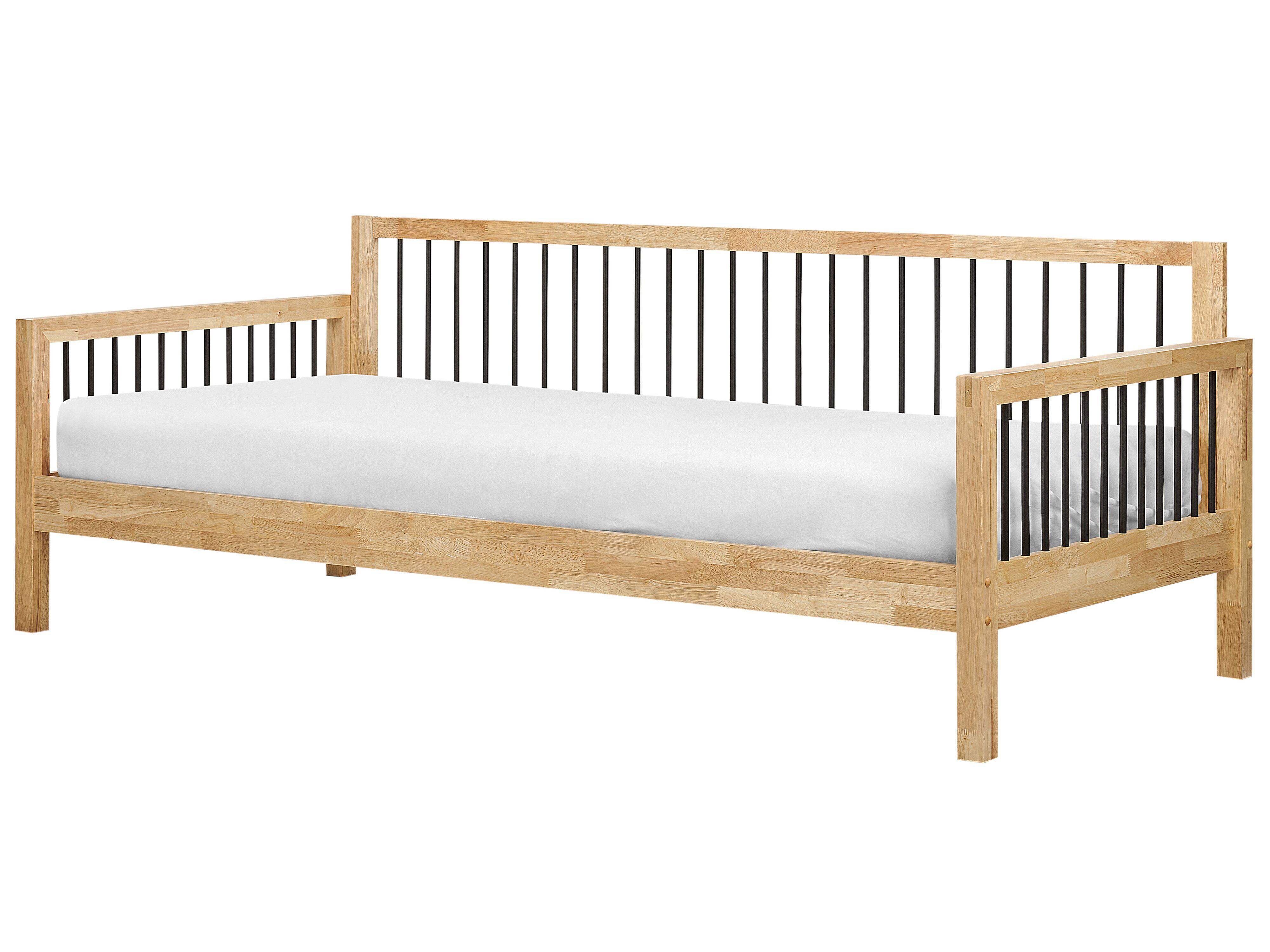 TAGESBETT Holz 90/200 cm Hellbraun Tricot - Hellbraun, Holz - Beliani