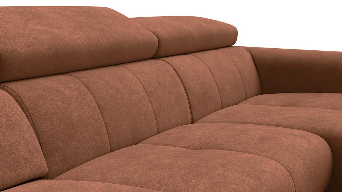 ECKSOFA RODEN 4-Sitzer mit Relax, braun, Veloursstoff - Braun, Holz/Textil (268/92cm) - Wozimo
