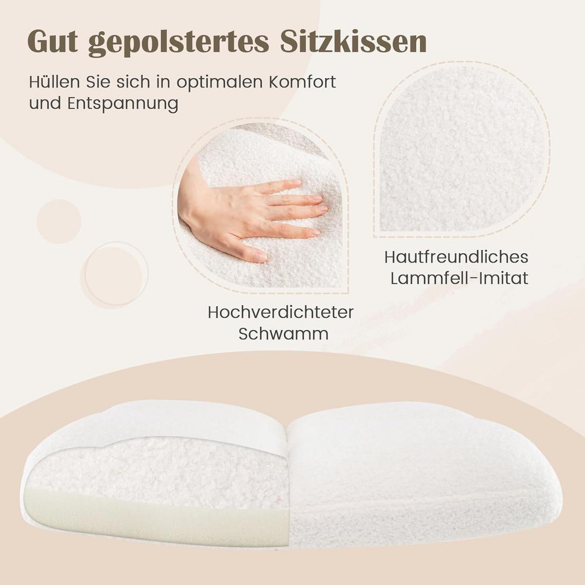 BÜROSTUHL Beige - Beige, Textil (73/87/69cm) - COSTWAY