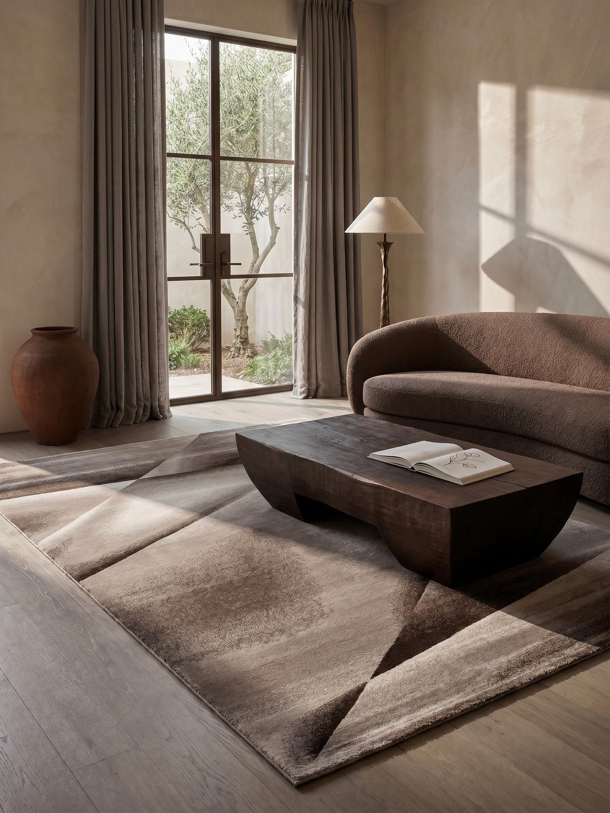 KURZFLORTEPPICH ASPEN, abstrakt, Braun, 120 x 170 cm - Braun, Textil (120/170cm) - KADIMA DESIGN