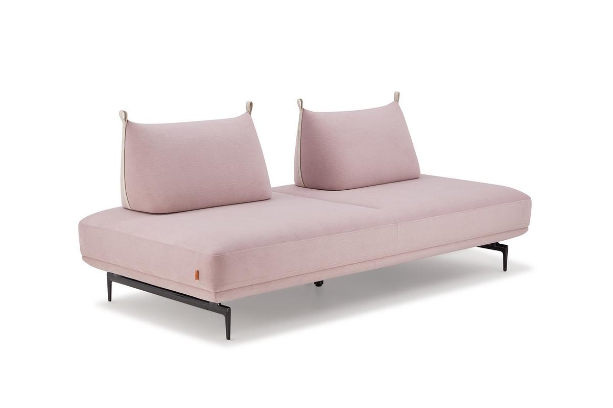 ECKSOFA CANE Violett Webstoff - Violett/Schwarz, Textil/Metall (310/210cm) - KAWOLA