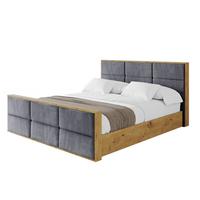 POLSTERBETT mit Bettkasten, Fußteil und Lattenrost, Boxbett ohne Matratze - ENZO1-Z 180x200 Dunkelgrau - Dunkelgrau, Holzwerkstoff/Textil (180/200cm) - ALTDECOR