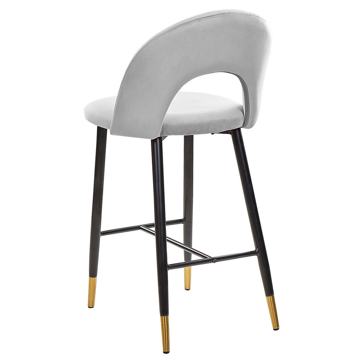 BARSTUHL 2er-Set Samtstoff Grau Falton - Grau, Textil/Metall (48/98/49cm) - Beliani