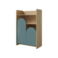 KINDERREGAL Lexi 2D 08 - Blau/Eichefarben, Holzwerkstoff (84/128/40cm) - MIRJAN24