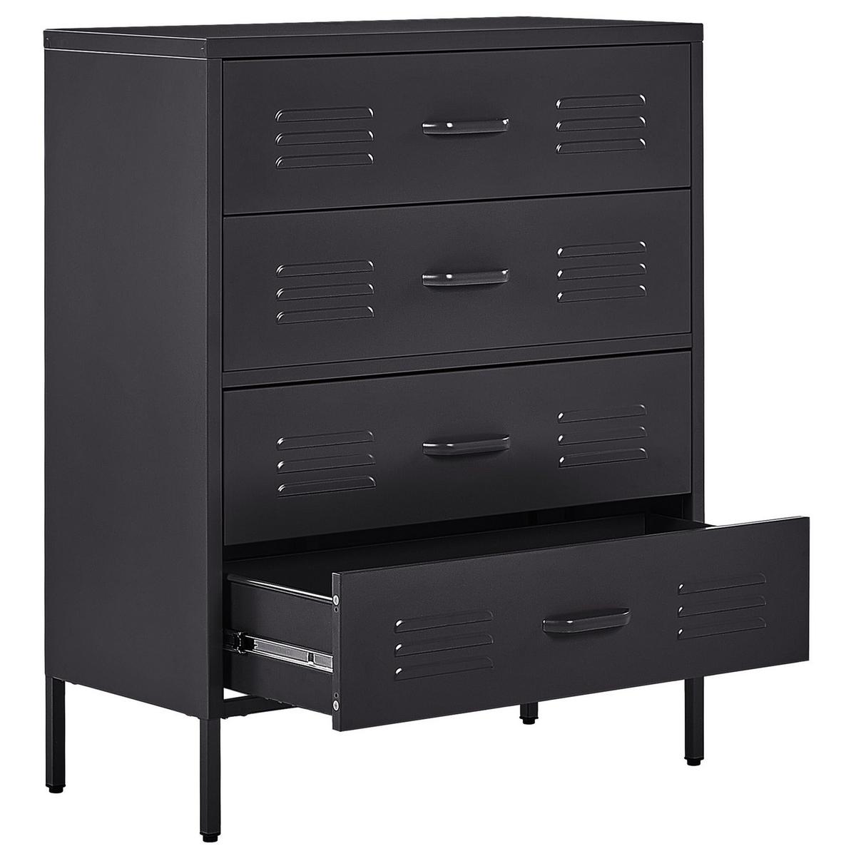 KOMMODE schwarz 4 Schubladen Enago - Schwarz, Metall (80/102/40cm) - Beliani